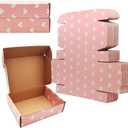 Green Recyclable Cardboard Small Gift Mailer Boxes for Shipping Packaging Craft Mother's Day Gifts Giving Products (Pink, 7.2 x 5.2 x 2 Inch)
