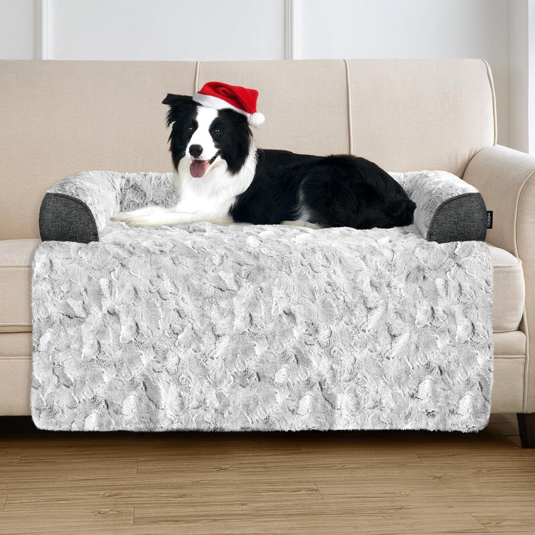 Large Cooling Dog Bed  41 x 37 inch Waterproof Couch Cover for Dogs Washable, Non-Slip Bottom, Self Cooling Mat for Dogs, Durable & Non-Gel, Dog Couch Bed for Sofa Floor Car, Cooling Grey