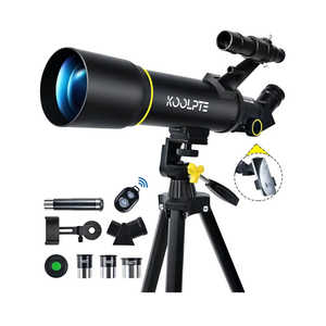 Telescope, 70mm Aperture 400mm AZ Mount Astronomical Refracting Telescopes (20x-200x) for Kids & Adults, Portable Travel with Tripod Phone Adapter, Remote Control, Easy to Use, Black
