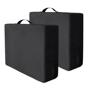 Foreard Stadium Seat Cushion 3.15 Inches Thick Portable with Handle Bleacher Cushions for Indoor Outdoor Events Waterproof Chair Pad (Black 2Pcs)