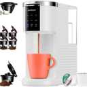 SHARDOR 3 in 1 Single Serve Coffee Machine, K Cup Coffee Maker Compatible with Ground Coffee & Teas, 6 to 14oz Brew Sizes, 40oz Removable Water Tank, Descale Settings, White