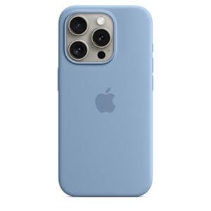 Apple iPhone 15 Pro Silicone Case with MagSafe: Lightweight Phone Case, Wireless Charging Compatible, Smooth Matte Finish; Winter Blu