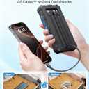 Solar-Charger-Power-Bank - 20000mah Solar Powered Battery Charger Cell Phone,20W Fast Charging Built in Cables,Camping Essentials Portable External Battery Pack Compatible with Multiple Devices