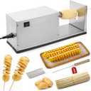 CGOLDENWALL Potato Slicer Electric Potato Tornado Spiral Slicer with Free Bamboo Skewers Stainless Steel Automatic Twisted Potato Cutter Machine Vegetable Cutting Machine for Home Commercial Use 110V