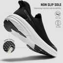 Womens Slip On Walking Shoes Breathable Sneakers for Women Lightweight Casual Shoes (8.5, Black/White)