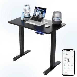 HUANUO AI-Powered Smart Electric Standing Desk, 32 Inch, Black, AI-32" X 19"