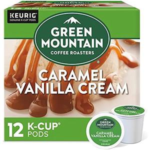 6 PACK Green Mountain Coffee Roasters Caramel Vanilla Cream Keurig Single-Serve K-Cup pods, Light Roast Coffee, 12 Count, Best Before: 01/10/2025