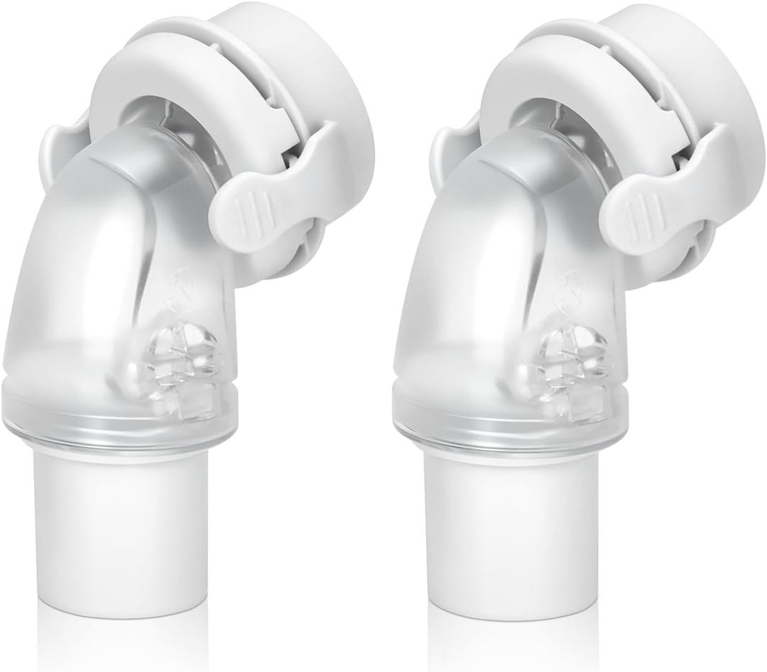 Replacement F20 Swivel Elbow Connector for AirFit F20 F30 & Airtouch F20 F30 Series, 22mm QuietAir Quick-Release Elbow CPAP Supplies(2 Packs)
