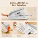 Deli Effortless Desktop Stapler, Heavy Duty Stapler, 40-50 Sheet Capacity, One Finger, No Effort, Includes Staples & Staple Remover, White