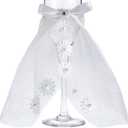 Sparkle and Bash Wedding Glasses for Bride & Groom - 2-Pc 8.75 In Flutes, Black & White, Modern - Champagne Toasting Flutes for Wedding Gifts for Newlyweds, Bridal Shower & Decor