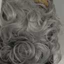 Old Lady Wigs and Accessories for Women Costume Grandma Wig Short Grey Curly Wig for Granny 100th Days of School Cosplay Halloween Use (Gray Wig 5 Pcs Set)