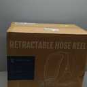 Giraffe Tools Heavy Duty Retractable Hose Reel, 5/8" x 92FT Automatic Rewind Garden Hose Reel with 360 Swivel Base, Ground Mounted for Lawn, Patio, Concrete Floor & Yard Watering