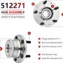 JLEO 512271 FWD Rear Wheel Hub Bearing for Ford Fusion 2006-2012,for 2003-2008 Mazda 6,for 2006 Lincoln Zephyr,for 2007-2012 Lincoln MKZ,for 2006-2011 Mercury Milan Wheel Hub Assemblies