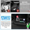 Karltys Rear Center Console Organizer for Tesla Model Y 2020-2024 2025 Accessories 2nd Row Back Seat Storage Box Under Seat Rear Middle Air Outlet Trash Can Container Bin ABS Black(Not for Juniper)