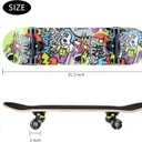 Skateboards for Beginners, 31 x 8 inch Complete Skateboard for Kids Teens Adults, 8 Layer Maple Double Kick Deck Concave Cruiser Trick Skateboard with Multifunction Skate