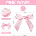 Pink Satin Ribbon Twist Tie Bows 5 Inch Pre-Tied Blush Pink Gift Bows for Crafts, Treat Bags, Party Favors, Wedding, Baby Shower, Candy Apple, Christmas Tree (36 Pack)