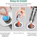 Bathroom Sink Drain Strainer,Universal Pop-Up Sink Stopper Hair Catcher, Anti-Clog Stainless Steel Drain Filter Basket, Removable Sink Drain for Bathroom Sink Stopper