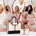 AYGE Personalized Initial Canvas Beach Bag Cosmetic Bags, Tote Bag, Makeup Bag, Gifts for Sister Mom Teacher Bridesmaid