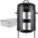 Realcook Charcoal Meat Smoker Grill: Premium BBQ Smokers with Smoke Box - Barbecue Vertical Charcoal Grill Combo for Outdoor Cooking Patio Backyard Grilling Tailgating