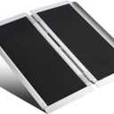 2FT Aluminum Wheelchair Ramp, Portable Folding Threshold Ramp, 800 lbs Capacity, Non-Slip Surface