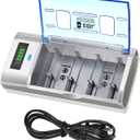 EBL Universal Smart Battery Charger with Discharge Function  Multi-Bay Rapid Charger for C D AA AAA 9V Ni-MH Ni-CD Batteries, LCD Display