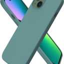 ORNARTO Compatible with iPhone 13 Case 6.1, Slim Liquid Silicone 3 Layers Full Covered Soft Gel Rubber Phone Case Protective Cover 6.1 Inch-Pine Green