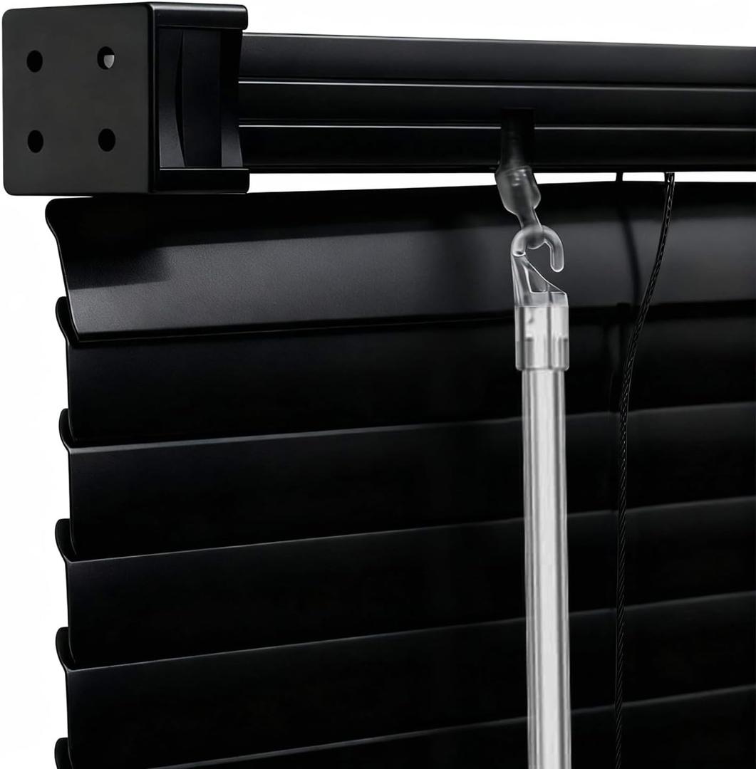 100% Privacy 1" Vinyl Cordless Mini Blinds for Indoor Windows 47.5" WX72 H.