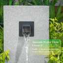 2 Inch 316 Stainless Steel Square Water Fountain Spout with Integrated Spray Baffle, Waterfall Spillway Scupper for Outdoor Decors, Pools, Ponds, Water Walls (Black)