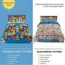 Pokmon Pikachu Full Size Bedding Set Kids Bedding Super Soft Cozy Reversible Comforter and Sheet Set with Sham, 7 Piece Full Size, (Officially Licensed Product) by Franco