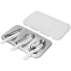 Stainless Steel Popsicle Molds for Kids, Homemade Ice Cream Molds Set, Reusable Ice Pop Maker with Lid and Sticks