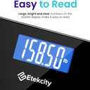 Etekcity Bathroom Scale for Body Weight, Highly Accurate Digital Electronic Weighing Machine for People, LCD Display, Large Size, 6mm Tempered Glass for Safe Home Use, Batteries Included, 400 lbs