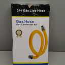 3/4" x 48" Flexible Gas Hose Kit 1675KIT48 for Commercial Kitchen, Flex Gas Line Quick Connect with Safety Features Built In, Mobile Gas Connector Safety System Kit for Cleaning Move Appliances