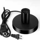 Vintage Table Lamp Base Only, Metal Industrial E26/E27 Plug in Screw Light Bulb Socket with 5.6 Feet Cord On/Off Switch Plug, Small Edison Desk Lamps Holder for Home Lighting Decor (Black)