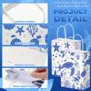 Kolldenn 24 Pcs Ocean Theme Paper Gift Bags with Handles, Under the Sea Party Favor Bags Bulk, Sea Animal Goodie Treat Storage for Summer Beach Birthday Party Supplies, 8.27 x 5.91 x 3.15 Inch, 1 Count