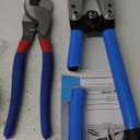 Battery Cable Lug Crimping Tool for AWG 10-1/0 Electrical Lug, with Cable Cutter 64pcs Ring Terminals and 70pcs Heat Shrink Tubing