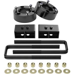3" Front and 3" Rear Leveling Lift Kits for 2004-2020 F150 2WD 4WD, 3inch Front Strut Spacers and 3inch Rear Lift Blocks with Extended U Bolts