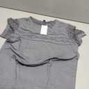 AUTOMET Women's Short Sleeve Shirts Dressy Lace Summer Tops 2026 Spring Trendy Casual T-Shirts Cute Work Outfits Blouses (Large, Grey)