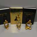 Feifeiya 6 Pcs Gold and Black Color Decorative Book & Thinker Statue Set  3 Books Accents 3 Thinker Abstract Art Sculpture Home Decoration for Living Room Bookshelf Table Decor