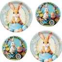 2 x MDDRUIQI Easter Decorations - 40 Pack Easter Plates | Easter Decor - Easter Decorations Indoor Outdoor | Easter Party Decorations Favors Supplies - Easter Table Decor | Easter Basket Stuffers