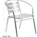 Flash Furniture Heavy Duty Commercial Aluminum Indoor-Outdoor Restaurant Stack Chair with Triple Slat Back
