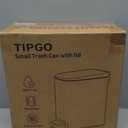 TIPGO Bathroom Trash Can with Lid, 4 Gallon / 15 Liter Small Garbage Can, Press Top Bin, Plastic Wastebasket with Pop-Up Lid for Bedroom, Living Room, Office (Black)