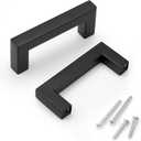 KNOBWELL 10 Pack Black Stainless Steel Cabinet Pulls, Kitchen Cabinet Pulls and Handles, Dresser Drawer Pulls, Overall Length 3-2/ 5in, Hole Centers 3in