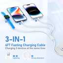 for Apple Watch Charger Fast Charging,3 in 1 Multi Charger Lightning Cable,iWatch Charger Cord 6FT for iWatch Ultra3/2/1/SE 3/2 Series 11/10/9/8/7/6/5/4,for iPhone14/13/12/11/10 Pro/Pro Max/Plus