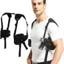 Gun Holster-Fits Compact to Large Handguns Concealed Carry Shoulder Holster with Magazine Pouch for Right and Left Hand Gun Accessories (Black)