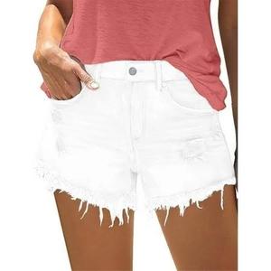 Women's Mid Frayed Denim Shorts For Vintage Jean Shorts,  XL