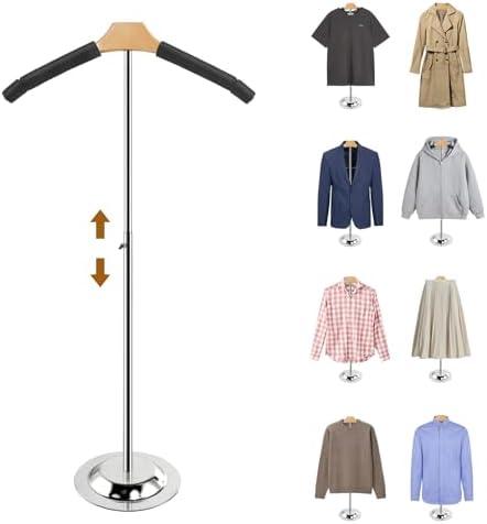 Adjustable Shirt Display Stand, 20-35 Inch Height Tshirt Display Stand for Vendors, T Shirt Mannequin Display Shirt, Jacket, Coat at Clothing Vendor Events, Trade Fairs, Trade Shows(Black)