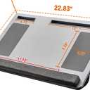 Extra Large Lap Laptop Desk- Home Office Portable LapDesk with Mouse Pad & Wrist Rest for Notebook/MacBook/Tablet, Sofa Bed Working, Writing, Drawing (Carbon Silver, Fit Up to 17-inch Laptops)