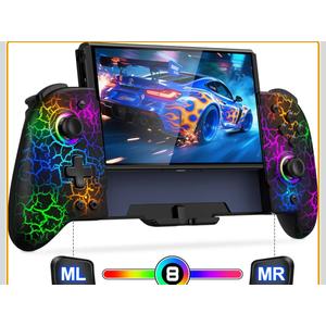 Gammeefy Switch Controller for Nintendo Switch/Switch OLED, (No Drift, No Deadzone) Hall Effect Joystick Wireless Switch Joypad With 9 Lights Color, One-Piece Switch Remote with Turbo Programming, Game Boy Color