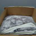 Smoofy Fluffy King Size Comforter Set 3 Pieces - Tie-dye Grey Fleece Fluffy Comforter Set, Luxury Fuzzy King Bedding Set, Soft King Bed Set All Season, Heavy Faux Fur Comforter with 2 Pillow Cases