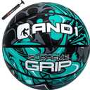 AND1 Supreme Grip Official Regulation Size 7 (29.5 inches) Rubber Basketball - Deep Channel Construction Streetball, Made for Indoor Outdoor Games (Teal/Black)